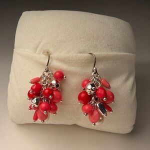 Vera Bradley Vintage Cherry Blossoms Bead Cluster Earrings